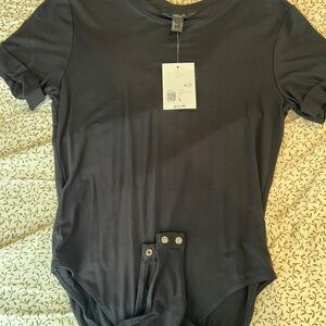 Black Short Sleeve Bodysuit